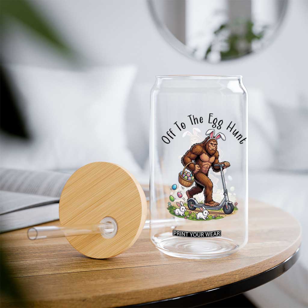 Funny Easter Bigfoot Glass Can Off To The Egg Hunt TS12 Print Your Wear