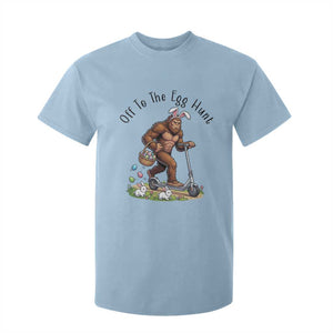 Funny Easter Bigfoot T Shirt For Kid Off To The Egg Hunt TS12 Light Blue Print Your Wear