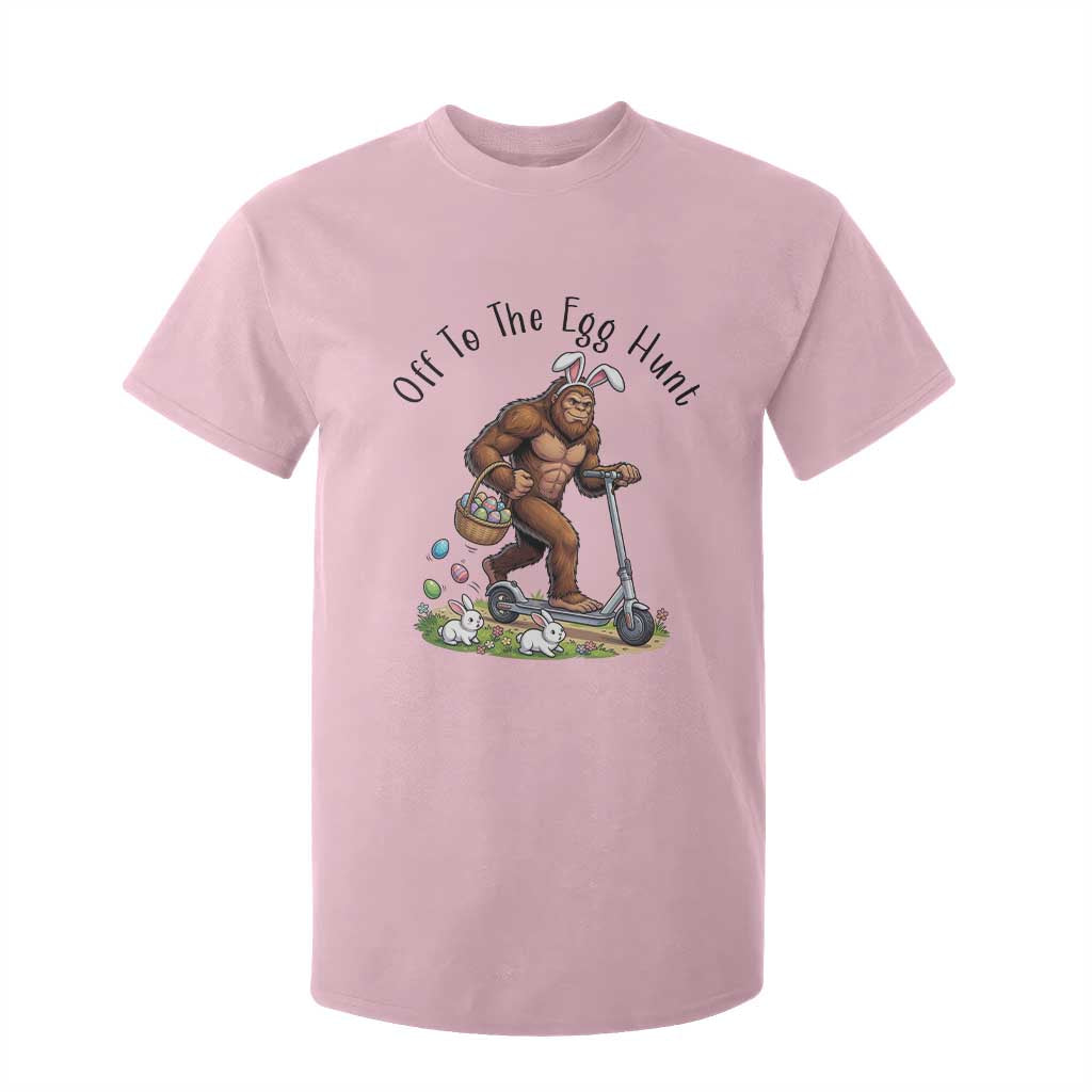 Funny Easter Bigfoot T Shirt For Kid Off To The Egg Hunt TS12 Light Pink Print Your Wear