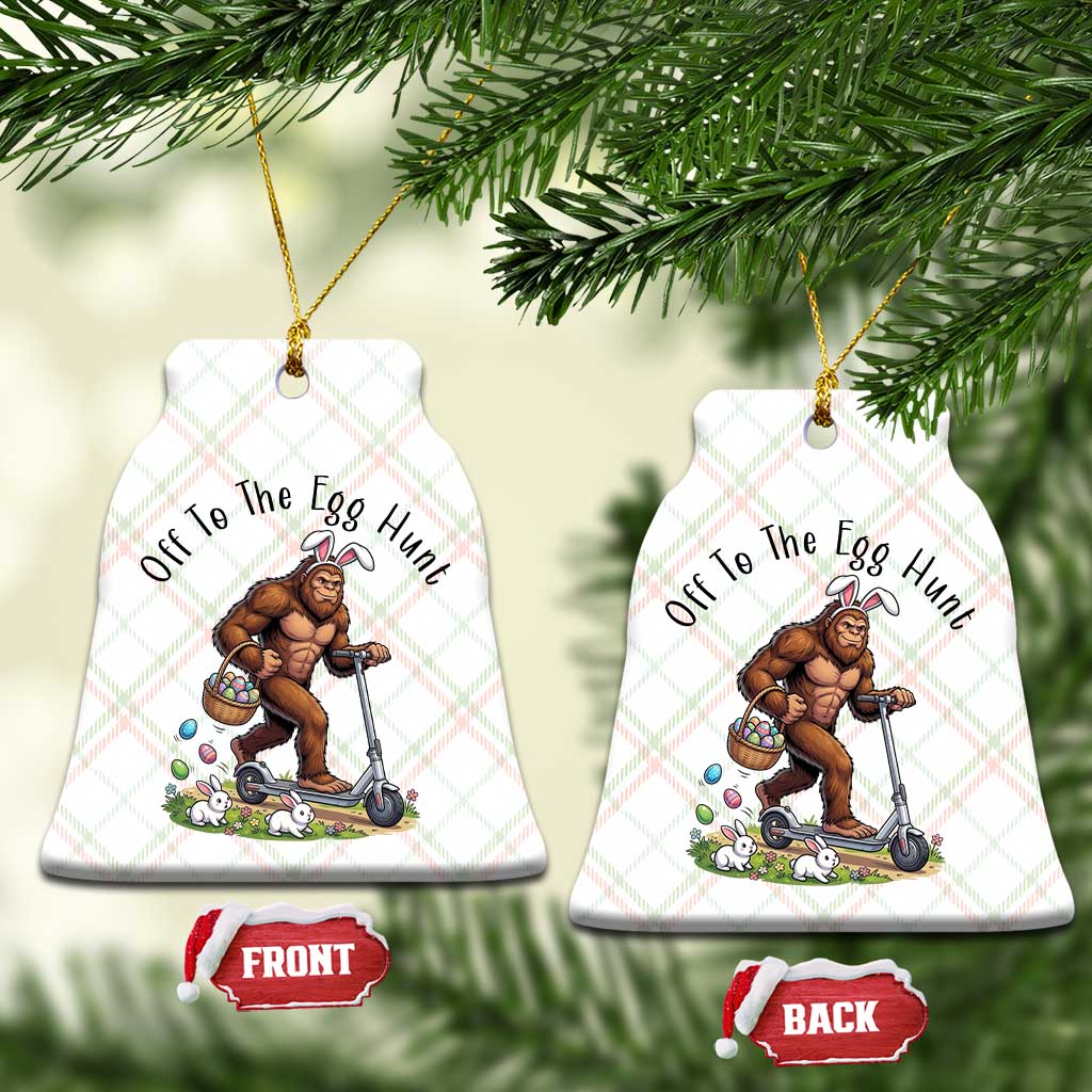 Funny Easter Bigfoot Ceramic Ornament Off To The Egg Hunt TS12 Print Your Wear
