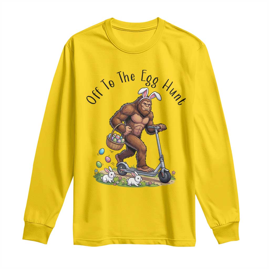 Funny Easter Bigfoot Long Sleeve Shirt Off To The Egg Hunt TS12 Daisy Print Your Wear