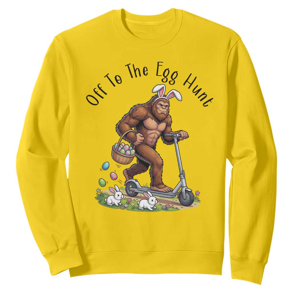 Funny Easter Bigfoot Sweatshirt Off To The Egg Hunt TS12 Daisy Print Your Wear