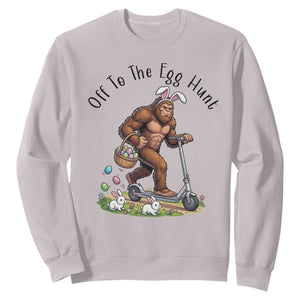 Funny Easter Bigfoot Sweatshirt Off To The Egg Hunt TS12 Ice Gray Print Your Wear