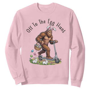 Funny Easter Bigfoot Sweatshirt Off To The Egg Hunt TS12 Light Pink Print Your Wear