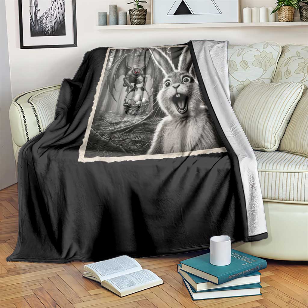 Funny Easter Bunny Selfie Mothman Egg Hunt Throw Blanket TS12 Print Your Wear