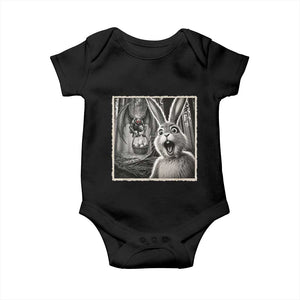 Funny Easter Bunny Selfie Mothman Egg Hunt Baby Onesie TS12 Black Print Your Wear