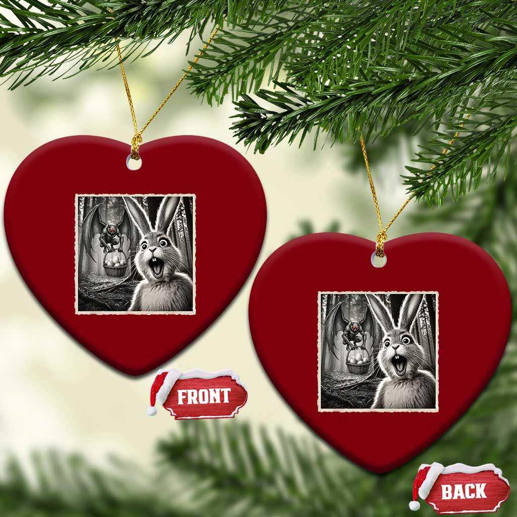 Funny Easter Bunny Selfie Mothman Egg Hunt Ceramic Ornament TS12 Print Your Wear