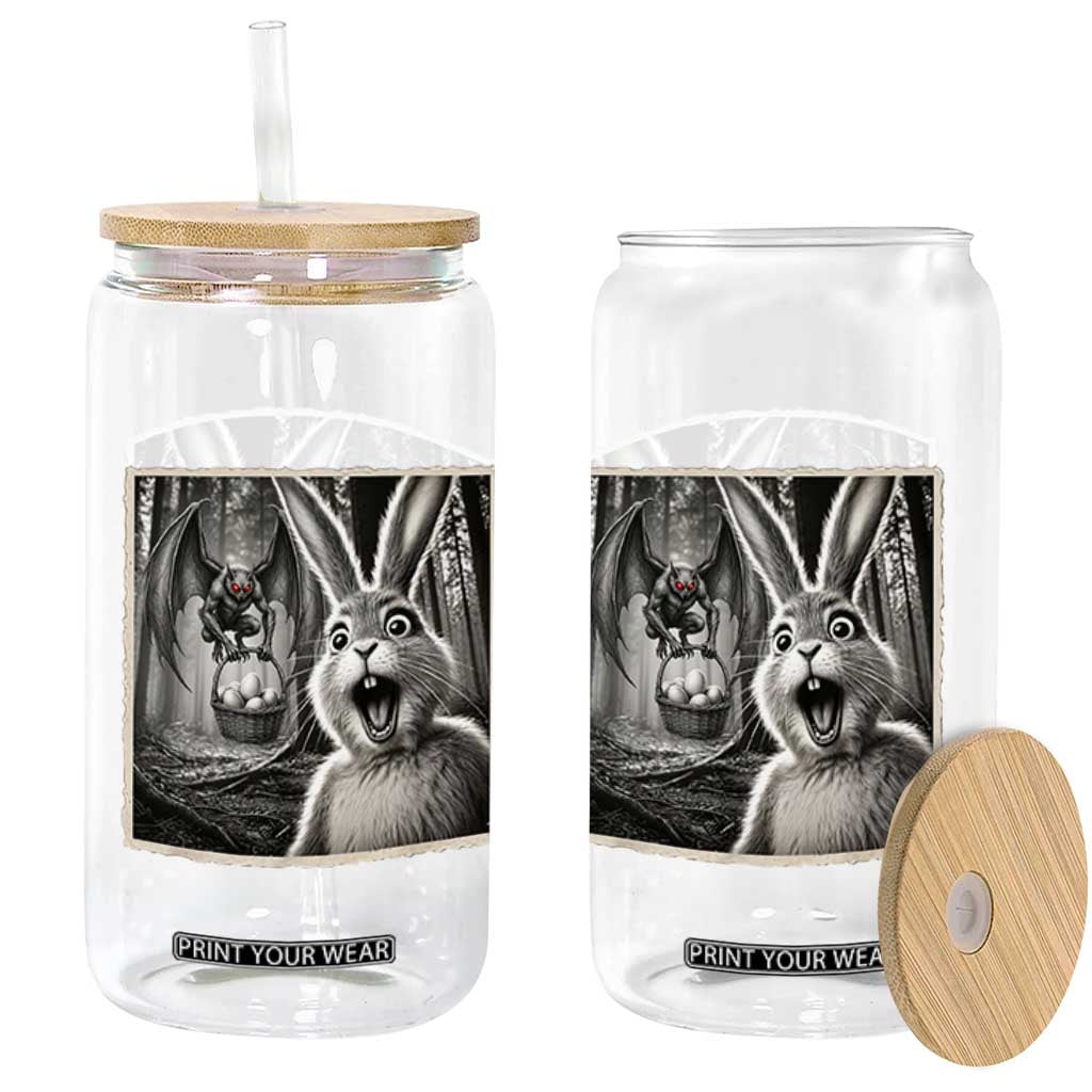 Funny Easter Bunny Selfie Mothman Egg Hunt Glass Can TS12 Print Your Wear