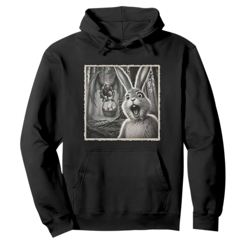 Funny Easter Bunny Selfie Mothman Egg Hunt Hoodie TS12 Black Print Your Wear
