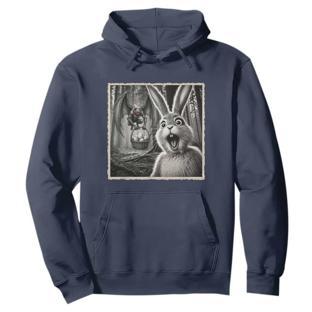 Funny Easter Bunny Selfie Mothman Egg Hunt Hoodie TS12 Navy Print Your Wear