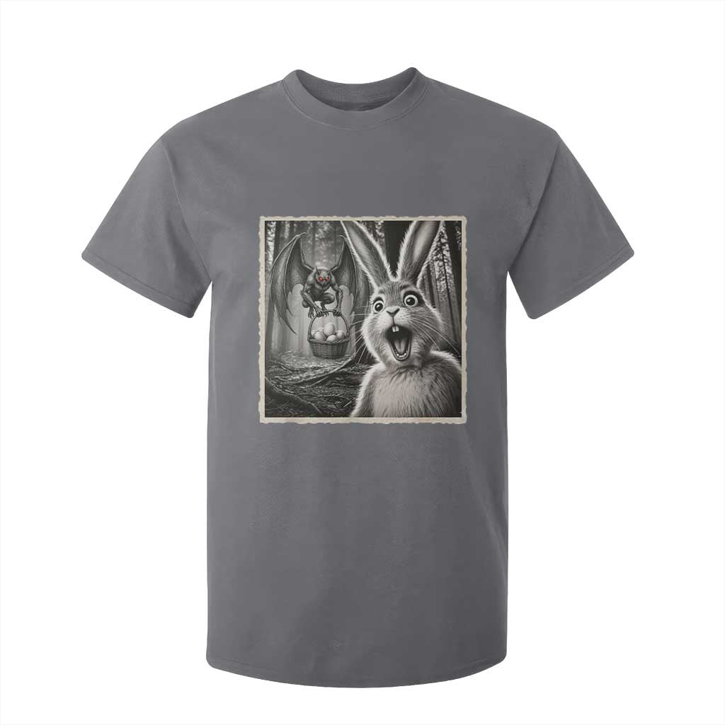 Funny Easter Bunny Selfie Mothman Egg Hunt T Shirt For Kid TS12 Charcoal Print Your Wear