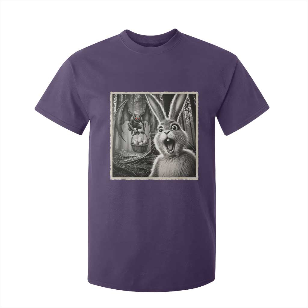 Funny Easter Bunny Selfie Mothman Egg Hunt T Shirt For Kid TS12 Purple Print Your Wear