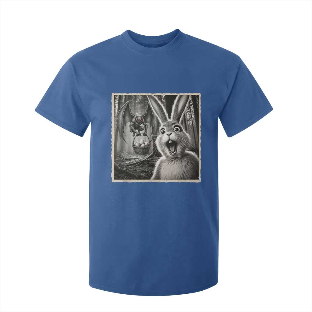 Funny Easter Bunny Selfie Mothman Egg Hunt T Shirt For Kid TS12 Royal Blue Print Your Wear