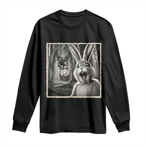 Funny Easter Bunny Selfie Mothman Egg Hunt Long Sleeve Shirt TS12 Black Print Your Wear