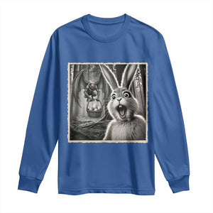 Funny Easter Bunny Selfie Mothman Egg Hunt Long Sleeve Shirt TS12 Royal Blue Print Your Wear