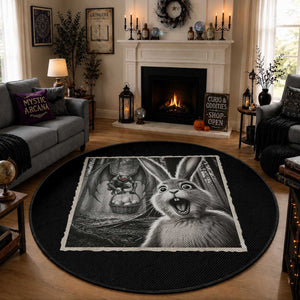 Funny Easter Bunny Selfie Mothman Egg Hunt Round Rug