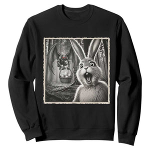 Funny Easter Bunny Selfie Mothman Egg Hunt Sweatshirt TS12 Black Print Your Wear