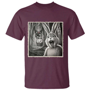 Funny Easter Bunny Selfie Mothman Egg Hunt T Shirt TS12 Maroon Print Your Wear