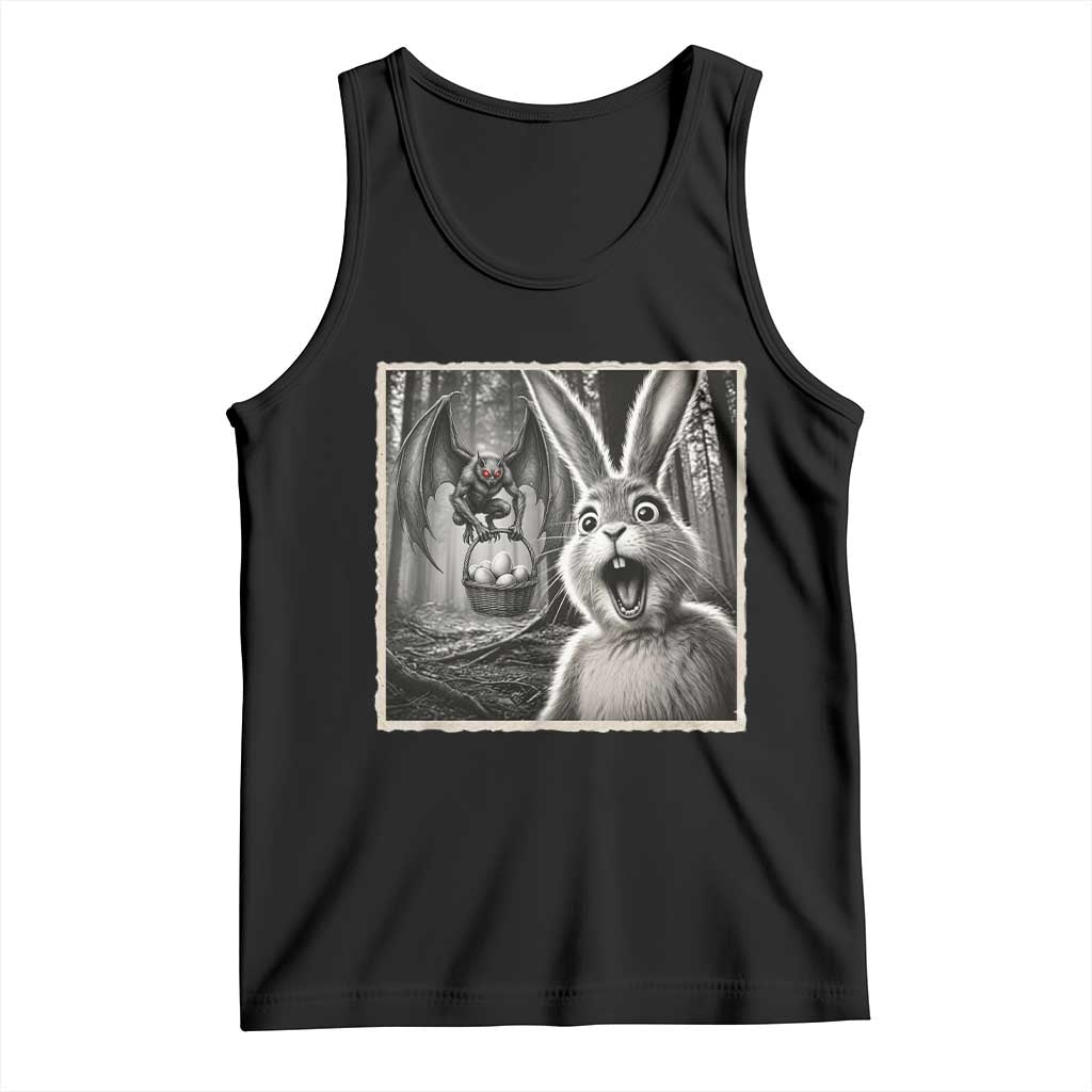 Funny Easter Bunny Selfie Mothman Egg Hunt Tank Top TS12 Black Print Your Wear