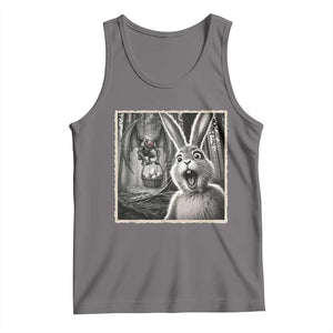 Funny Easter Bunny Selfie Mothman Egg Hunt Tank Top TS12 Deep Heather Print Your Wear