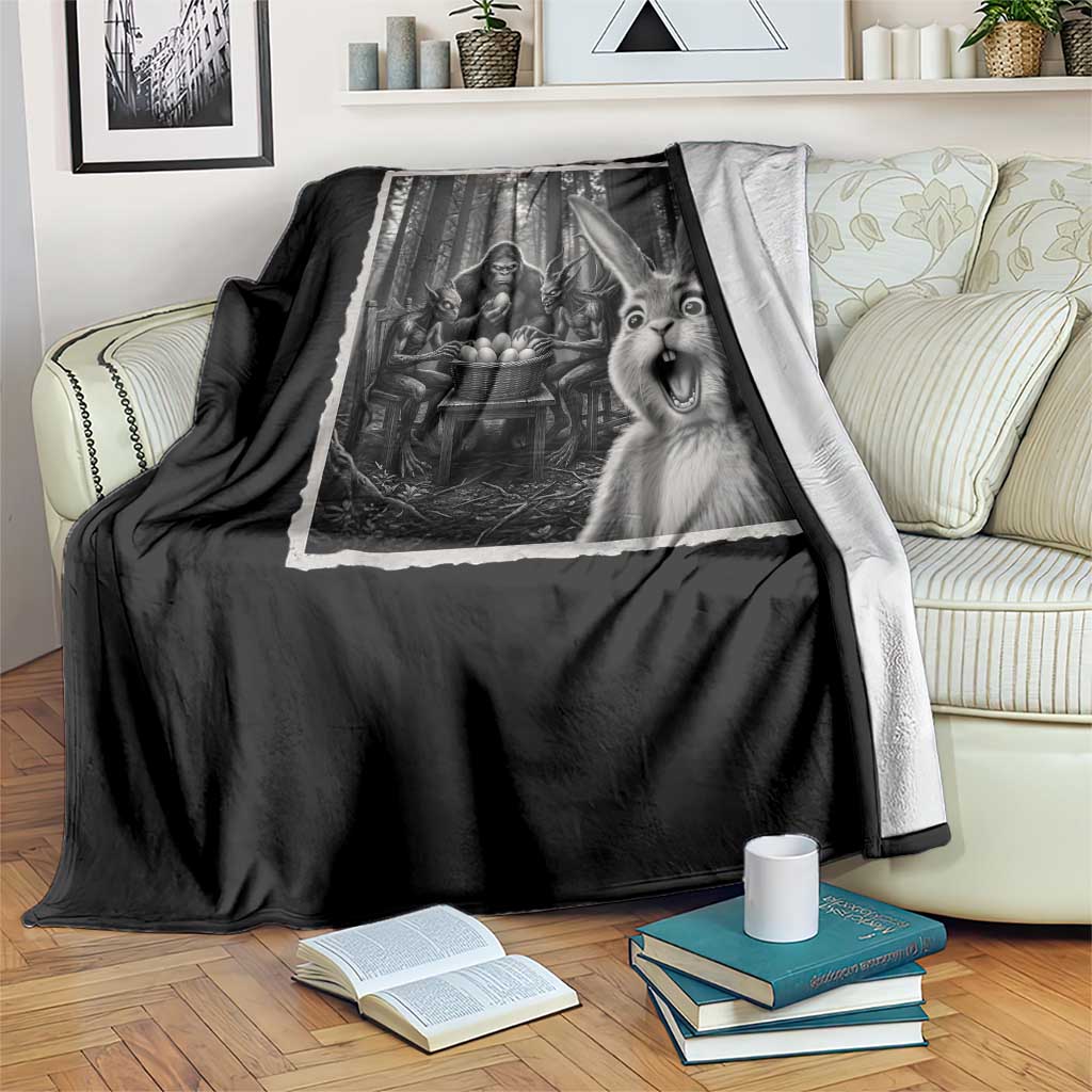 Funny Easter Bunny Selfie Throw Blanket Bigfoot Jersey Devil Chupacabra Egg Hunt TS12 Print Your Wear