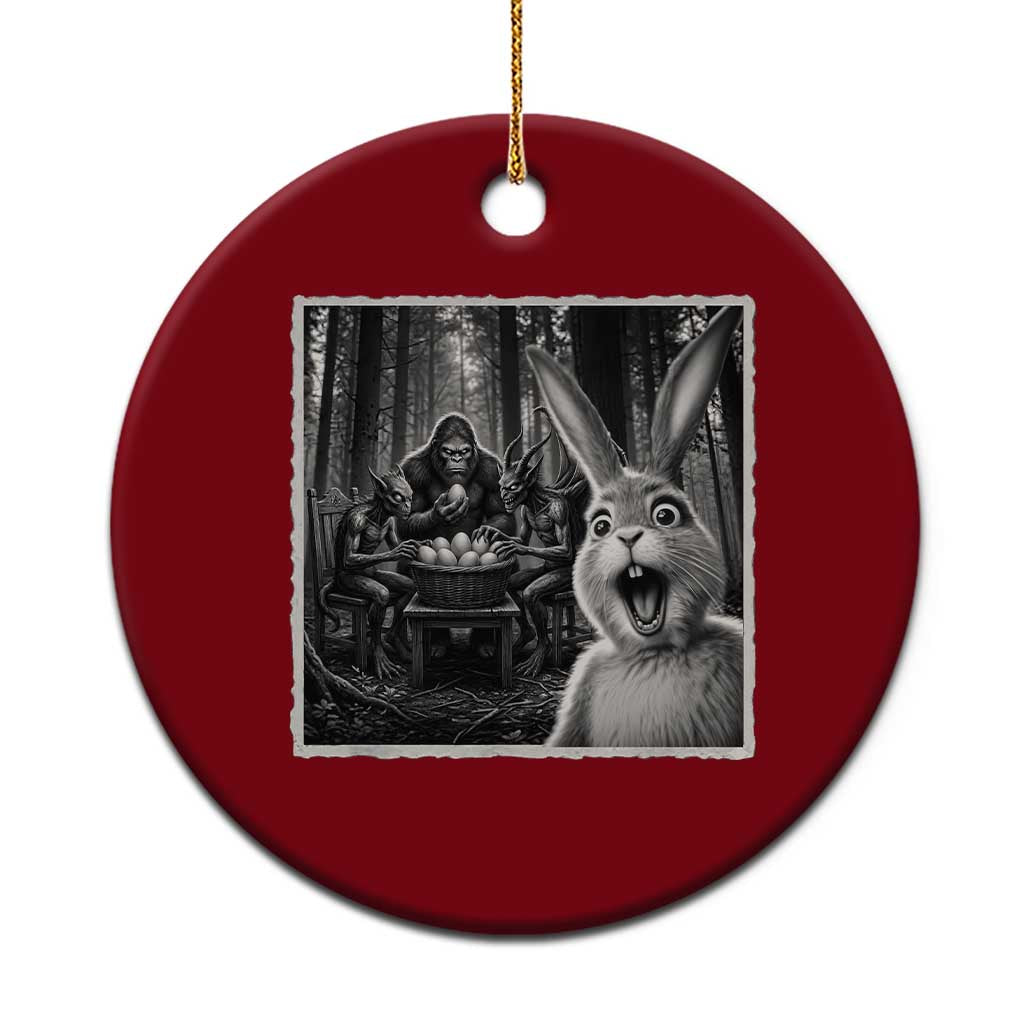 Funny Easter Bunny Selfie Ceramic Ornament Bigfoot Jersey Devil Chupacabra Egg Hunt TS12 1pc Red Print Your Wear