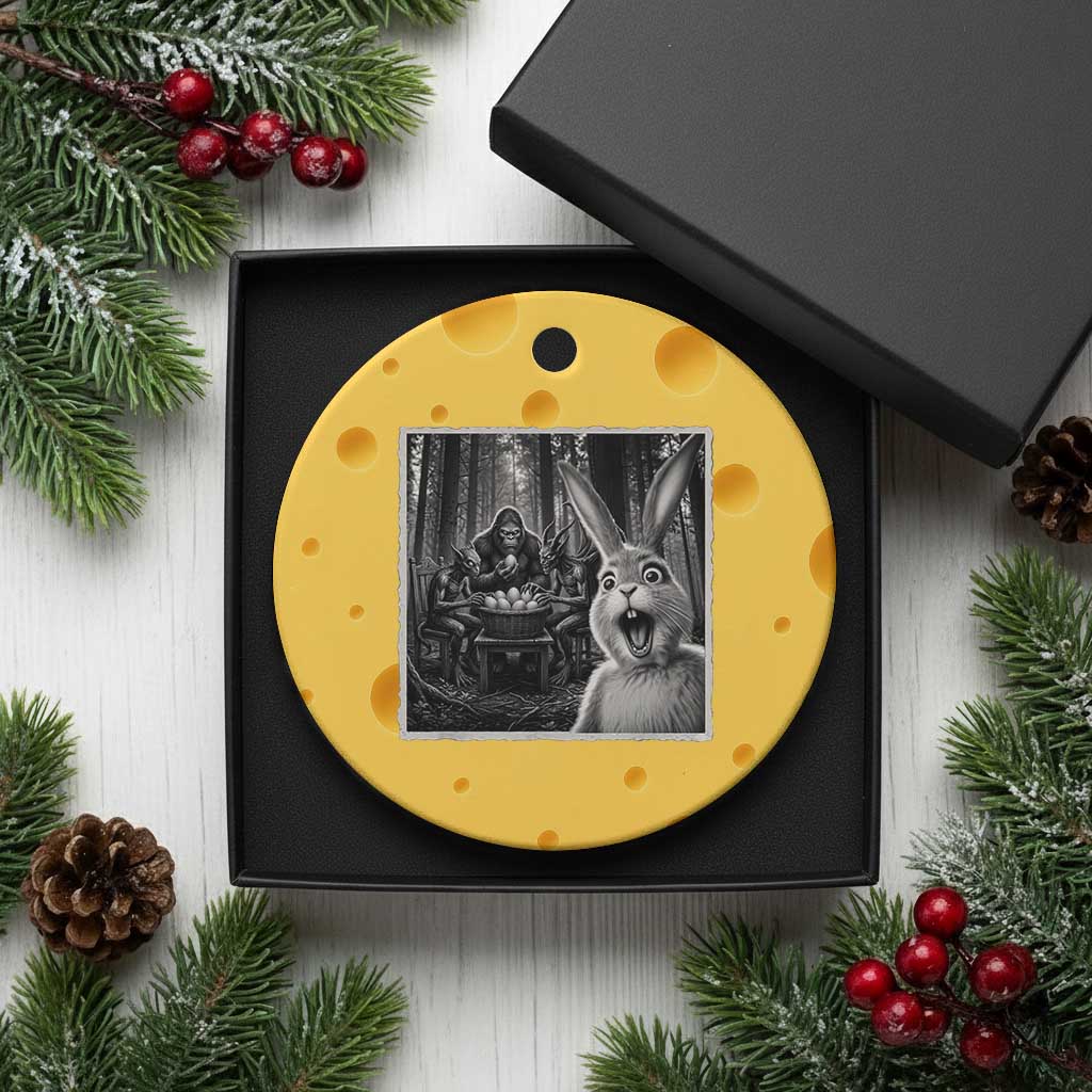 Funny Easter Bunny Selfie Ceramic Ornament Bigfoot Jersey Devil Chupacabra Egg Hunt TS12 1pc Yellow Cheese Print Your Wear