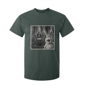 Funny Easter Bunny Selfie T Shirt For Kid Bigfoot Jersey Devil Chupacabra Egg Hunt TS12 Dark Forest Green Print Your Wear