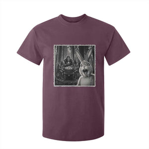 Funny Easter Bunny Selfie T Shirt For Kid Bigfoot Jersey Devil Chupacabra Egg Hunt TS12 Maroon Print Your Wear