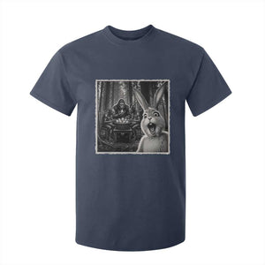 Funny Easter Bunny Selfie T Shirt For Kid Bigfoot Jersey Devil Chupacabra Egg Hunt TS12 Navy Print Your Wear
