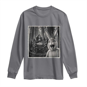Funny Easter Bunny Selfie Long Sleeve Shirt Bigfoot Jersey Devil Chupacabra Egg Hunt TS12 Charcoal Print Your Wear