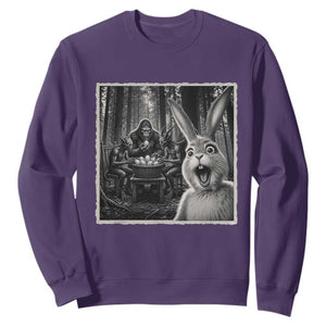 Funny Easter Bunny Selfie Sweatshirt Bigfoot Jersey Devil Chupacabra Egg Hunt TS12 Purple Print Your Wear