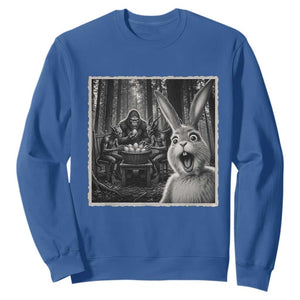 Funny Easter Bunny Selfie Sweatshirt Bigfoot Jersey Devil Chupacabra Egg Hunt TS12 Royal Blue Print Your Wear
