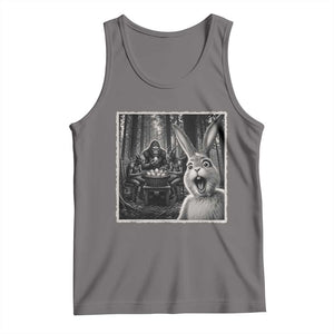 Funny Easter Bunny Selfie Tank Top Bigfoot Jersey Devil Chupacabra Egg Hunt TS12 Deep Heather Print Your Wear