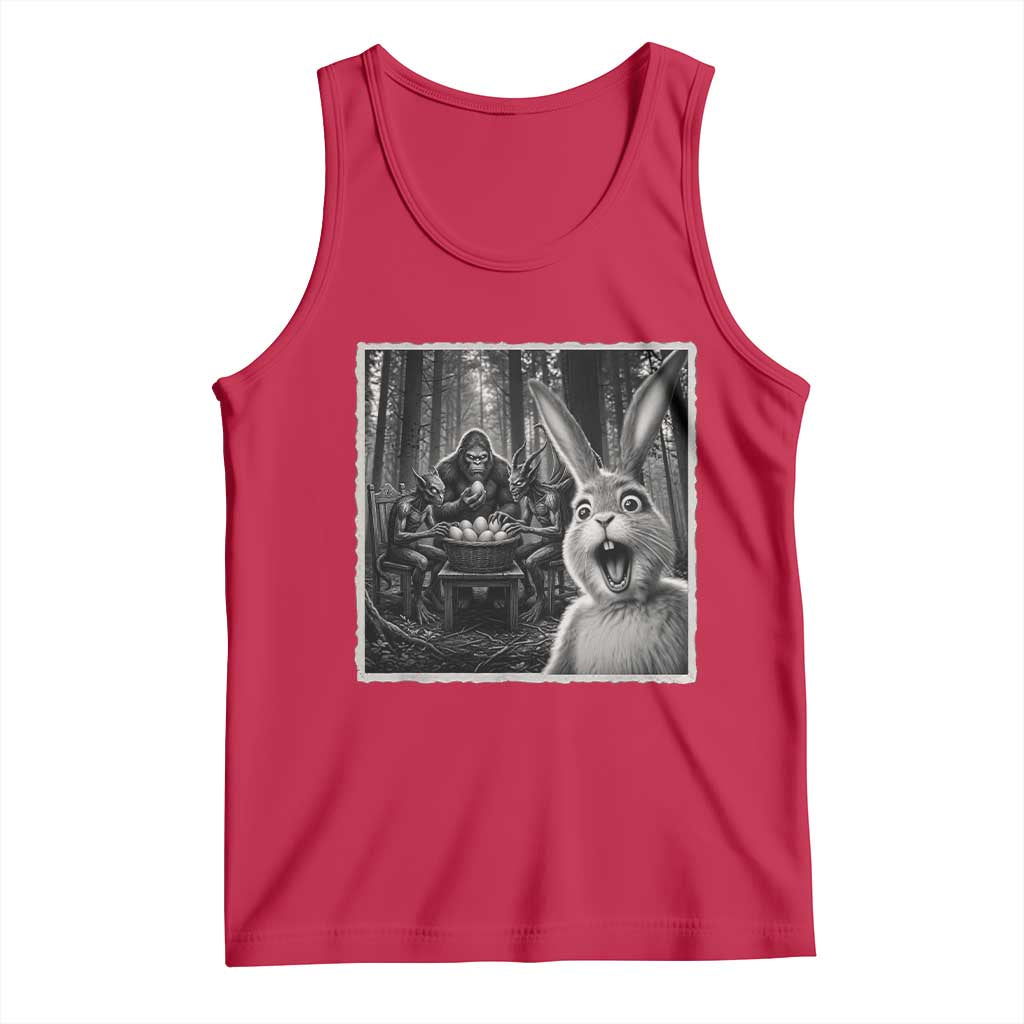 Funny Easter Bunny Selfie Tank Top Bigfoot Jersey Devil Chupacabra Egg Hunt TS12 Red Print Your Wear