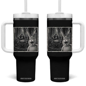Funny Easter Bunny Selfie Tumbler With Handle Bigfoot Jersey Devil Chupacabra Egg Hunt TS12 One Size: 40 oz Black Print Your Wear
