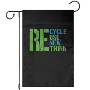 Recycle Reuse Renew Rethink Garden Flag Earth Day TS12 Black Print Your Wear