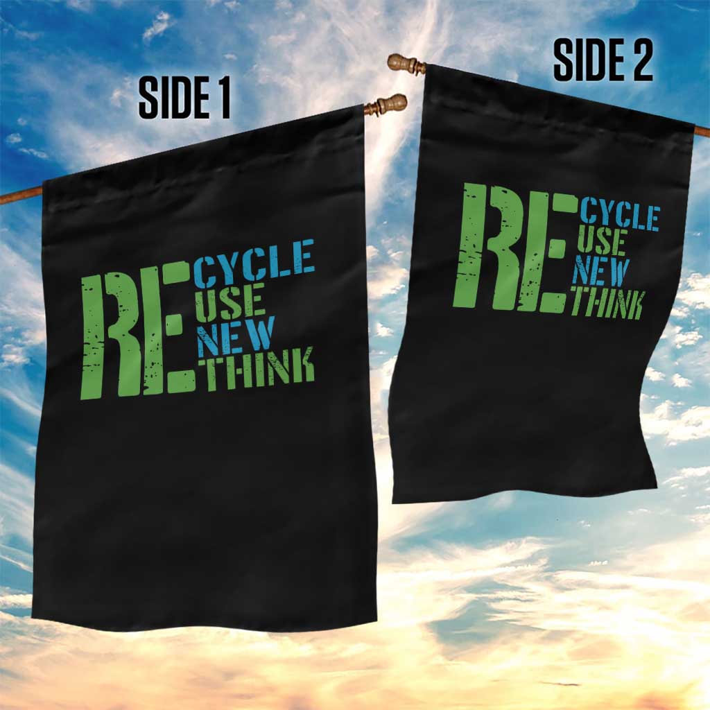 Recycle Reuse Renew Rethink Garden Flag Earth Day TS12 Print Your Wear