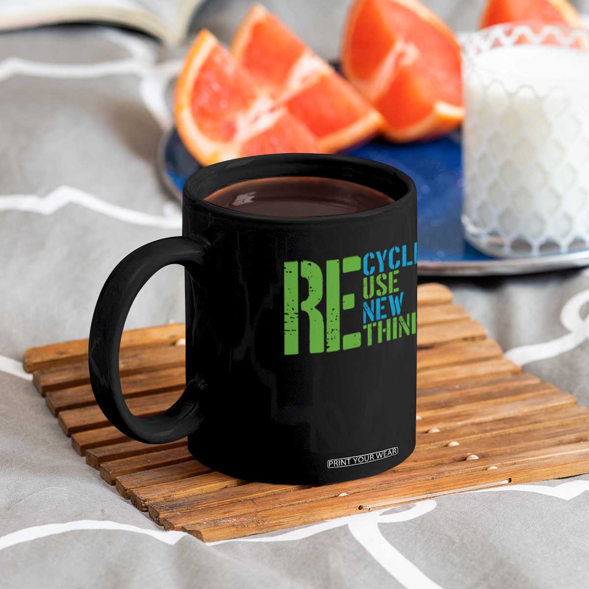 Recycle Reuse Renew Rethink Coffee Mug Earth Day TS12 Print Your Wear