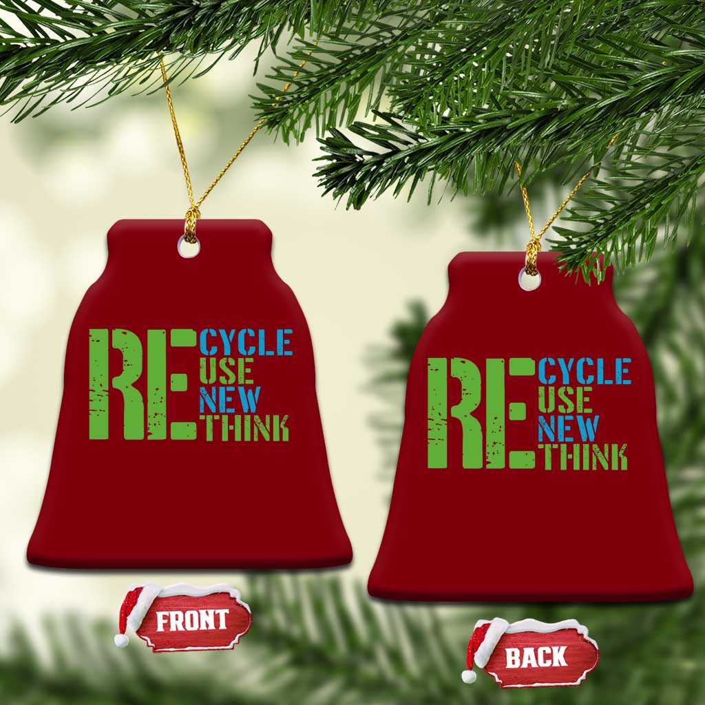 Recycle Reuse Renew Rethink Ceramic Ornament Earth Day TS12 Print Your Wear