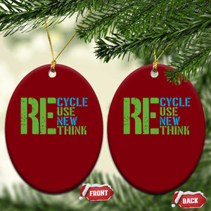 Recycle Reuse Renew Rethink Ceramic Ornament Earth Day TS12 Print Your Wear
