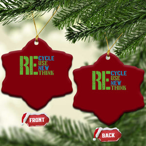 Recycle Reuse Renew Rethink Ceramic Ornament Earth Day TS12 Print Your Wear