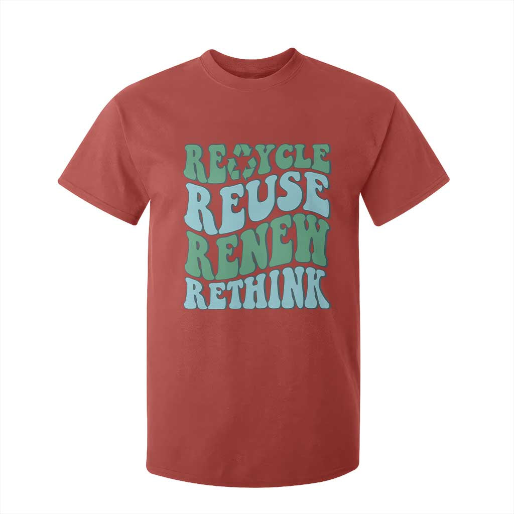 Recycle Reuse Renew Rethink T Shirt For Kid Eco Friendly Earth Day TS12 Red Print Your Wear