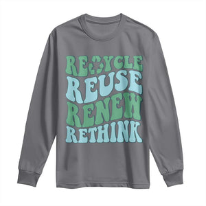 Recycle Reuse Renew Rethink Long Sleeve Shirt Eco Friendly Earth Day TS12 Charcoal Print Your Wear