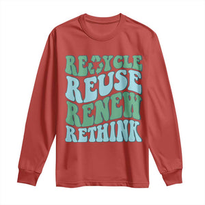 Recycle Reuse Renew Rethink Long Sleeve Shirt Eco Friendly Earth Day TS12 Red Print Your Wear