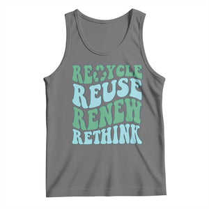 Recycle Reuse Renew Rethink Tank Top Eco Friendly Earth Day TS12 Black Heather Print Your Wear
