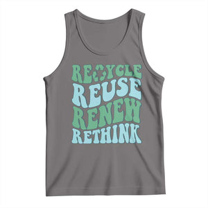 Recycle Reuse Renew Rethink Tank Top Eco Friendly Earth Day TS12 Deep Heather Print Your Wear