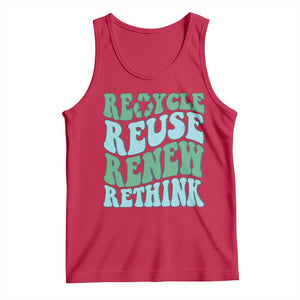 Recycle Reuse Renew Rethink Tank Top Eco Friendly Earth Day TS12 Red Print Your Wear
