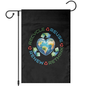 Recycle Reuse Renew Rethink Garden Flag Zero Waste Life TS12 Black Print Your Wear