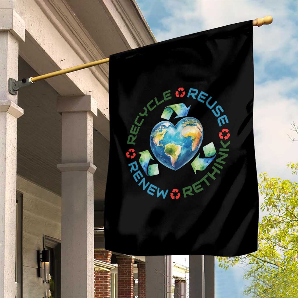 Recycle Reuse Renew Rethink Garden Flag Zero Waste Life TS12 Print Your Wear